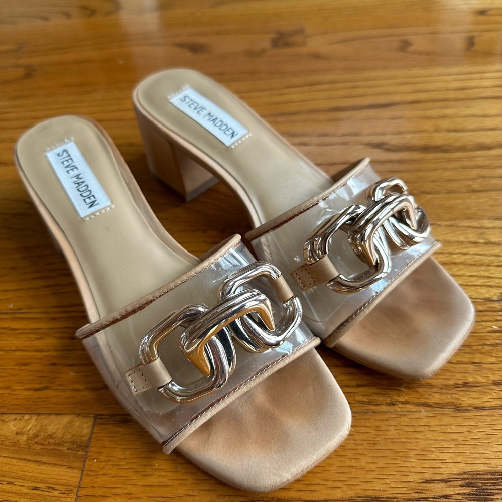 Steve Madden Tan Block Heel Sandals